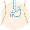 Icon of a stomach with lighting bolts 